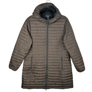 Eddie Bauer Puffer Coat Womens XL 700 Fill Down Parka Packable Hooded Longline